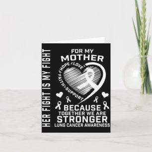 White Mother Mum Lung Cancer Awareness Products Card