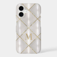 White Mother of Pearl with Gold Monogram