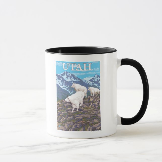 White Mountain Goat FamilyUtah Mug (Right)