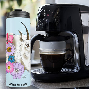 White Mountain Goat Flowers Thermal Tumbler