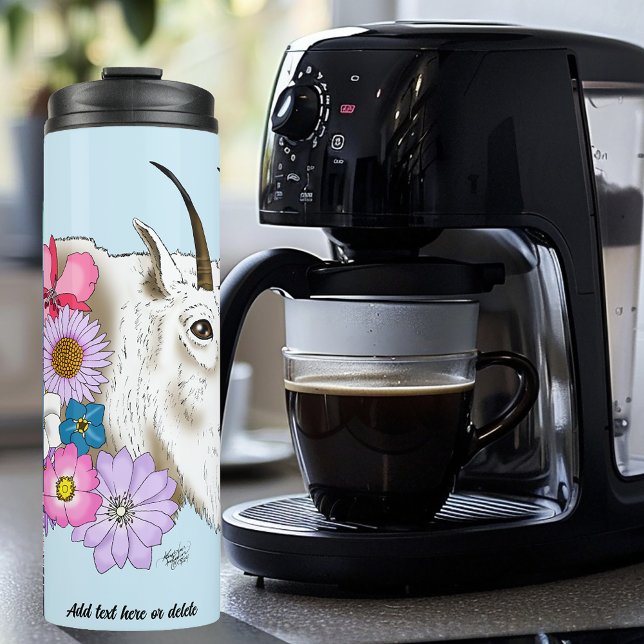 White Mountain Goat Flowers Thermal Tumbler (Creator Uploaded)