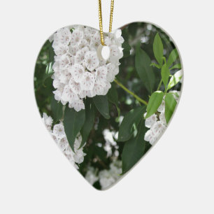 White Mountain Laurel Star Shaped Flowers Ceramic Tree Decoration