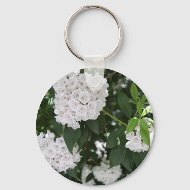White Mountain Laurel Star Shaped Flowers Key Ring (Front)