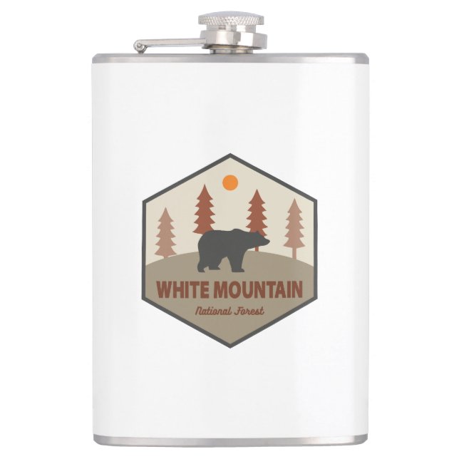White Mountain National Forest Bear Hip Flask (Front)