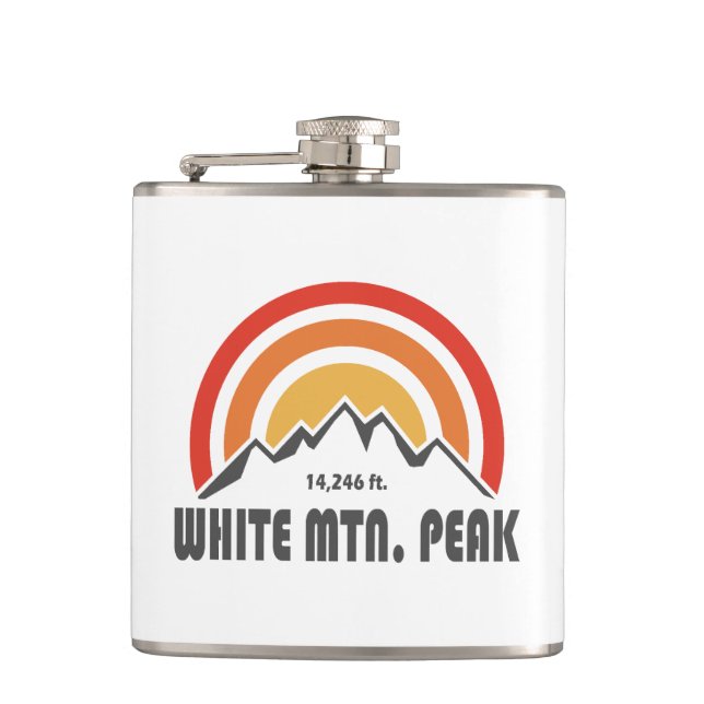 White Mountain Peak California Hip Flask (Front)