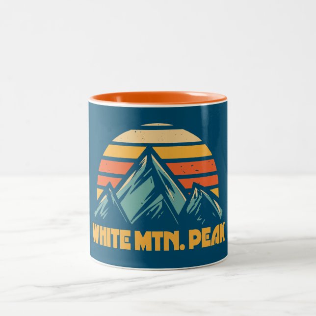 White Mountain Peak California Retro Turquoise Two-Tone Coffee Mug (Center)