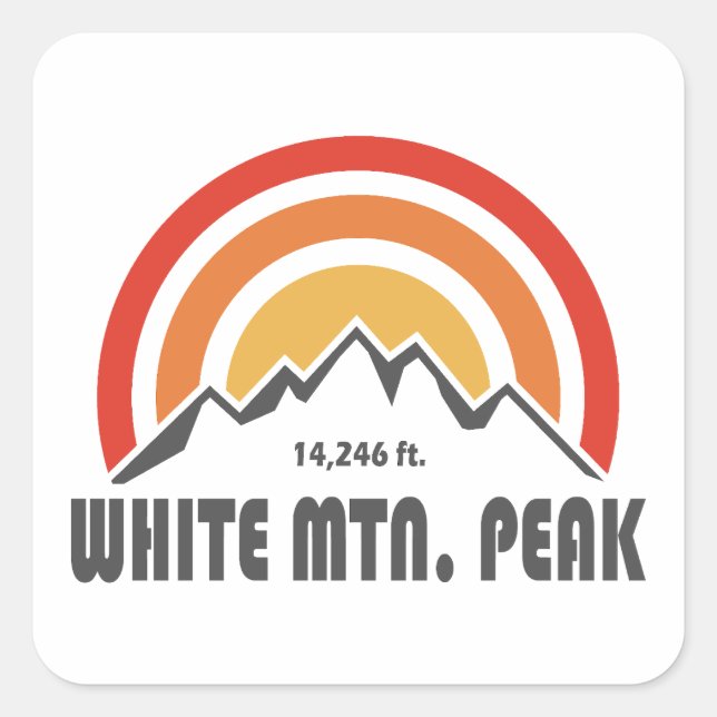 White Mountain Peak California Square Sticker (Front)
