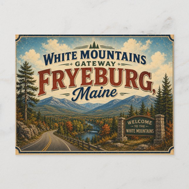 White Mountains Gateway Fryeburg Maine Postcard (Front)
