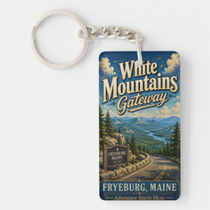 White Mountains Gateway Fryeburg Maine Rectangle  Key Ring