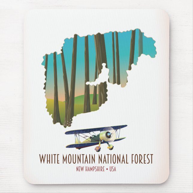 White mountains national forest USA map Mouse Mat (Front)