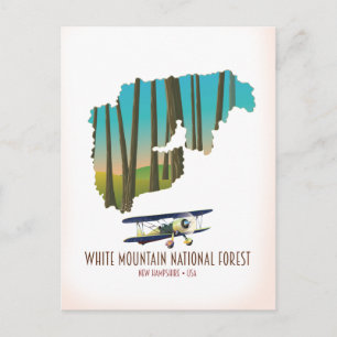 White mountains national forest USA map Postcard