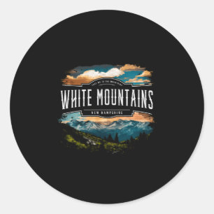 White Mountains New Hampshire Hiking Outdoors Vint Classic Round Sticker