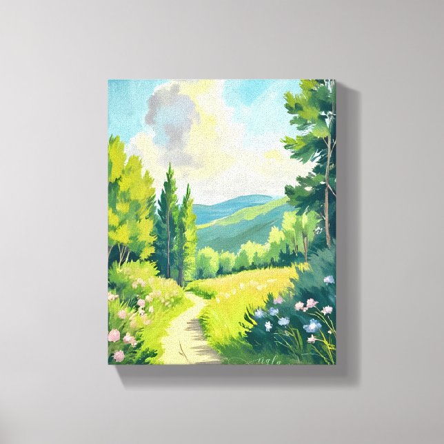 White Mountains | New Hampshire Landscape Painting Canvas Print (Front)
