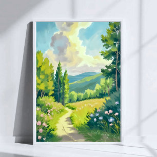 White Mountains   New Hampshire Landscape Painting Poster