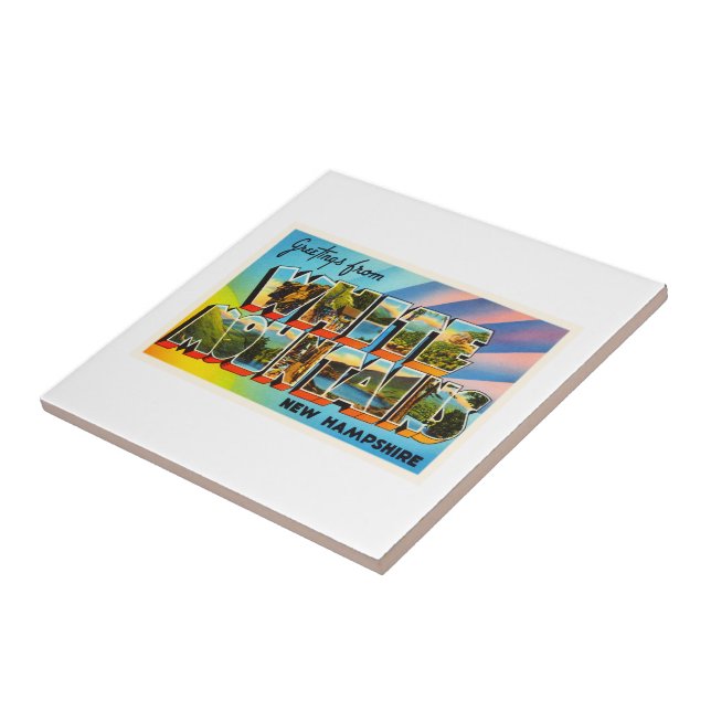 White Mountains New Hampshire NH Travel Souvenir Tile (Side)
