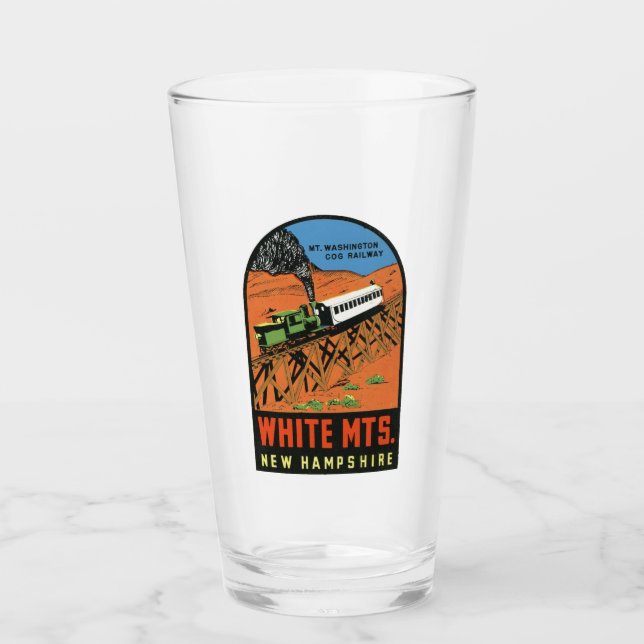 White Mountains New Hampshire Pint Glass (Front)