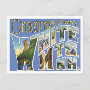 White Mountains, New Hampshire Vintage Big Letters Postcard