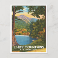 White Mountains, New Hampshire vintage lake