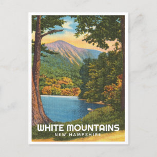 White Mountains, New Hampshire vintage lake Postcard