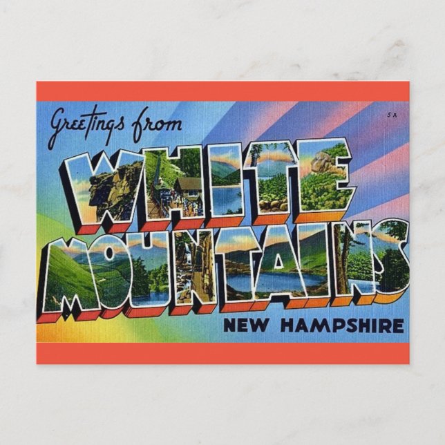  White Mountains NH Postcard (Front)