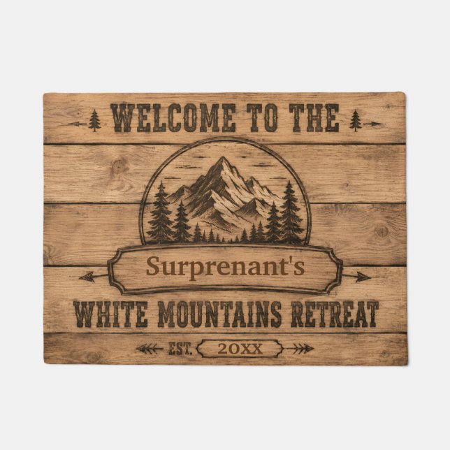 White Mountains Retreat Personalised Doormat (Front)