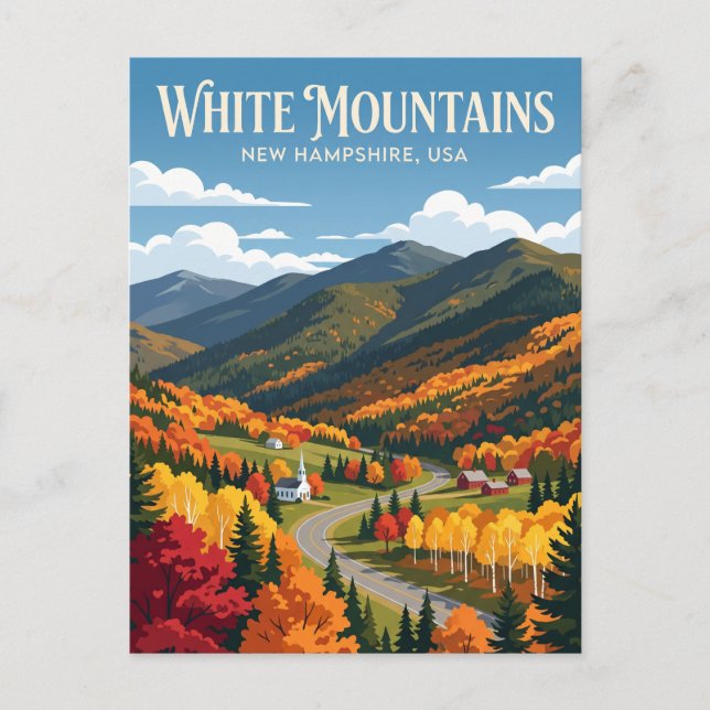 White Mountains USA Postcard (Front)