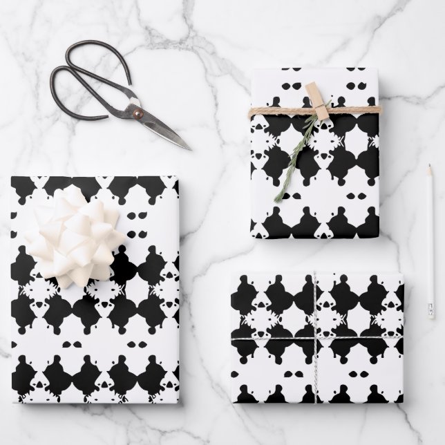 White Mourning Tree Bark Patterned Wrapping Paper Sheet (Front)