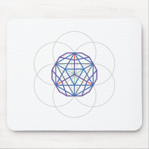 White Mouse Pad – 5 Colorful Platonic Solids