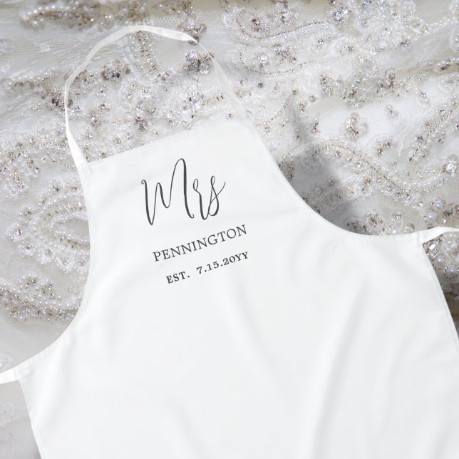 White "Mrs" Wedding Dress Protector Apron (Creator Uploaded)