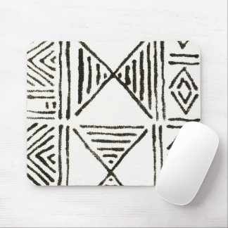White Mud Cloth Mouse Pad
