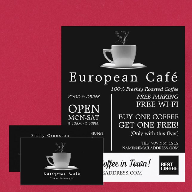 White Mug, Barista, Café, Coffeehouse Advertising Flyer (Creator Uploaded)