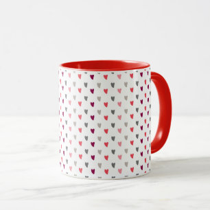 White Mug – Mixed Small Hearts