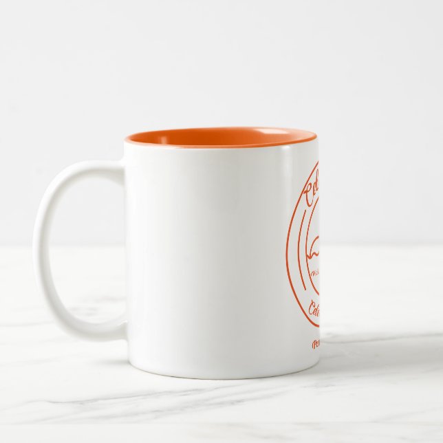 White Mug w/ Orange Silhouette (Left)