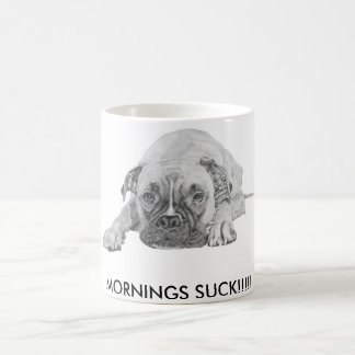White mug with Boxer dog picture