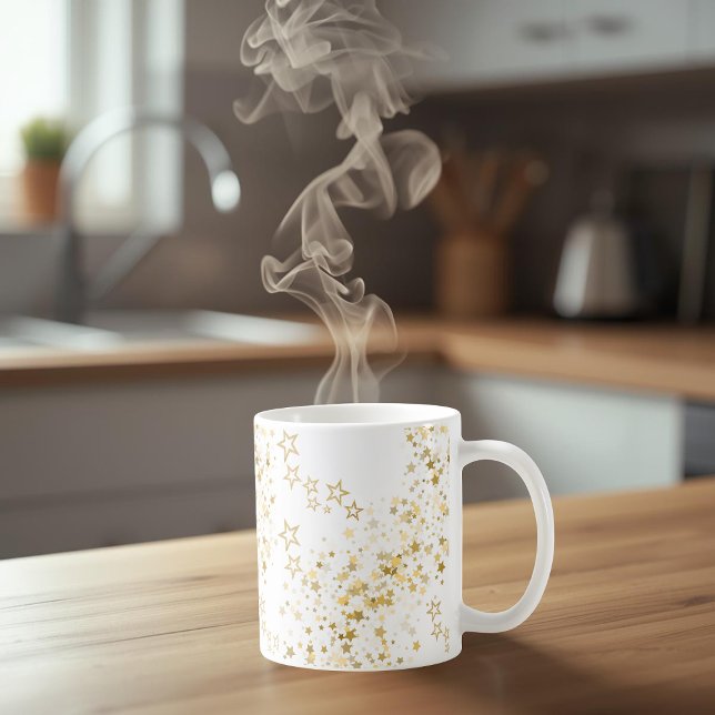 White Mug with golden stars (Creator Uploaded)