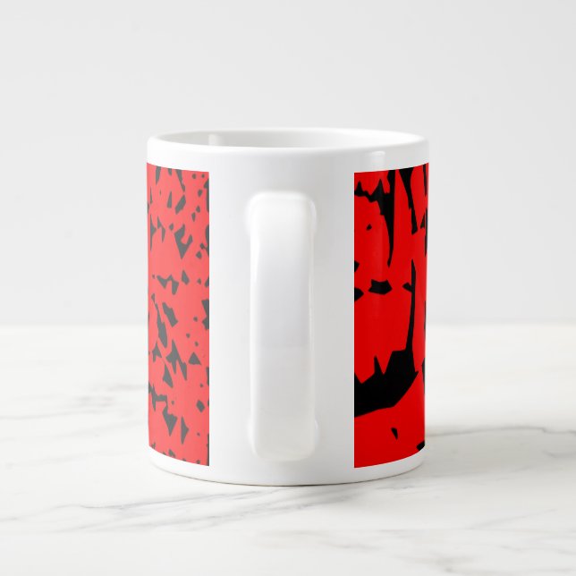 White Mug with Hand made red Design (Back)