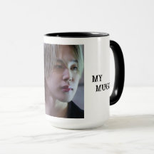 White mug with Jimin pic
