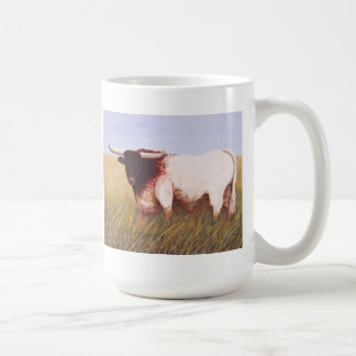 white mug with Texas Longhorn