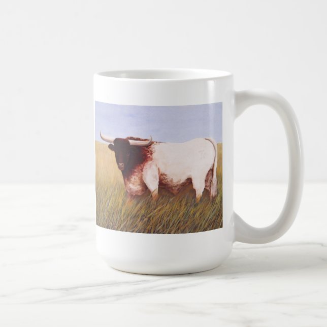 white mug with Texas Longhorn (Right)