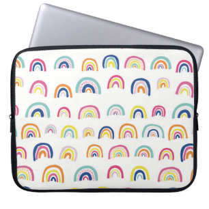 White Multi Rainbow Laptop Sleeve