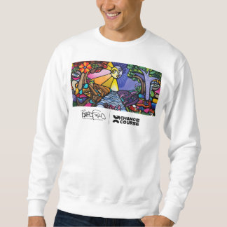 White Mural Crew Neck Sweatshirt