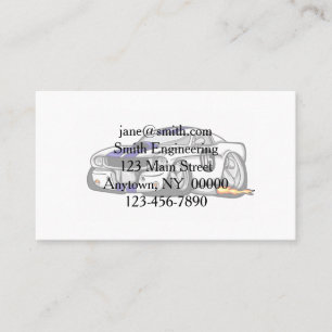 White muscle car cartoon - Choose background color Business Card