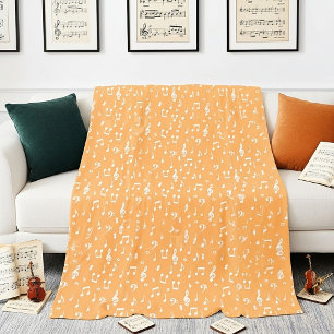 white Musical Fleece Blanket