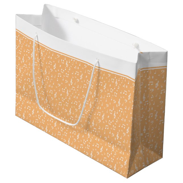 white Musical  Large Gift Bag (Front Angled)
