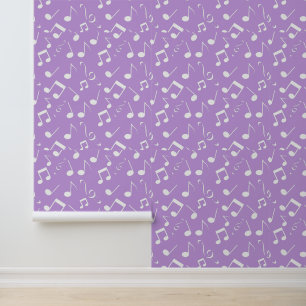 White Musical Notes Design Wallpaper
