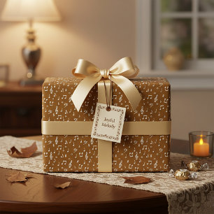 white Musical with custom background colour Wrapping Paper