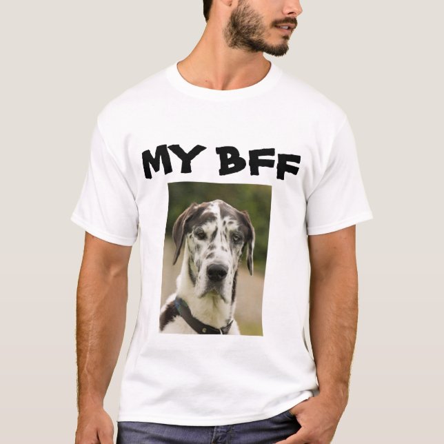 White My BFF Dog Lovers Photo T-Shirt (Front)
