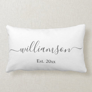 White Name & Year Company Logo Client Gift Elegant Lumbar Cushion