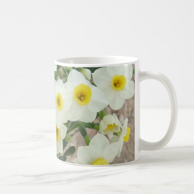 White Narcissus Flowers Mug (Right)
