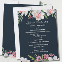White Narcissus on Navy Floral Wedding